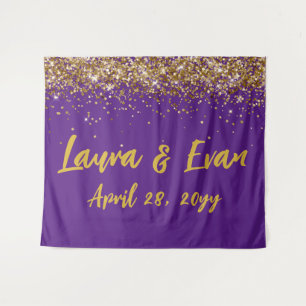 Custom Backdrop Wedding Photo Booth Purple & Gold