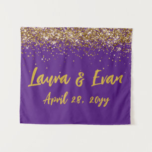 Custom Backdrop Wedding Photo Booth Purple & Gold
