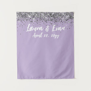 Custom Backdrop Wedding Photo Booth Purple Silver