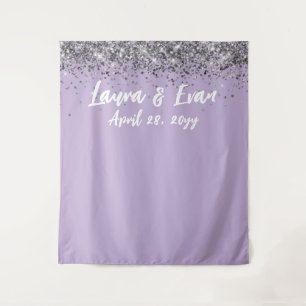 Custom Backdrop Wedding Photo Booth Purple Silver