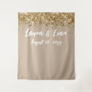 Custom Backdrop Wedding Photo Booth Sand Tan Gold