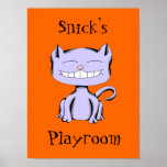 Custom Background And Text Toy Matching Snick Cat Poster at Zazzle