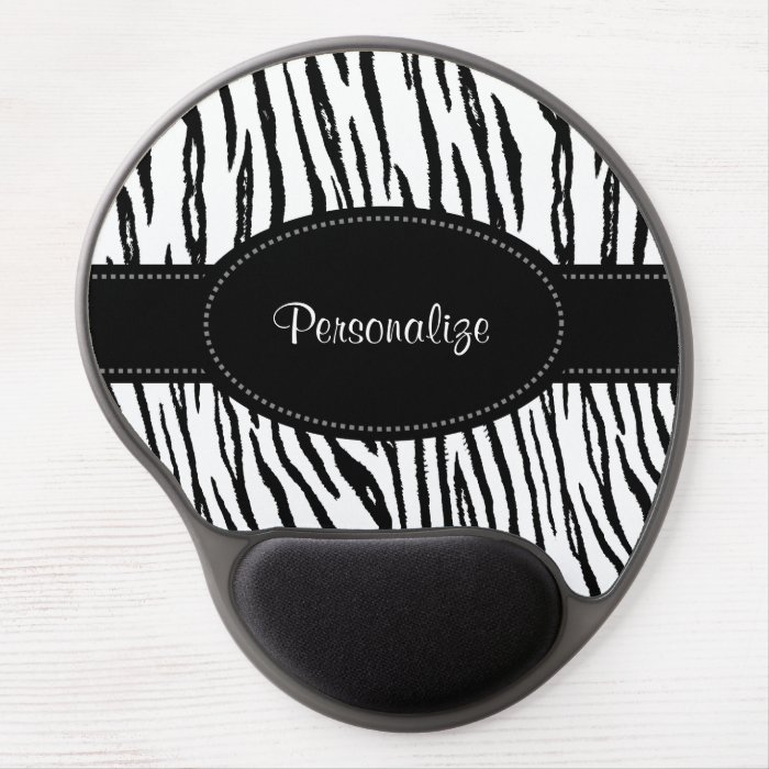 Custom Background Black and White Tiger Stripes Gel Mouse Mats