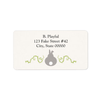Custom Background Color Bunny Butt leaves & vines Label