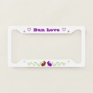 Custom Background Color Bunny flowers vines leaves License Plate Frame