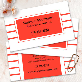 Custom Background Color Coral Design Business Card by sunnysites at Zazzle