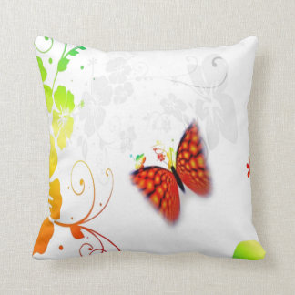 custom background color floral butterfly pillow