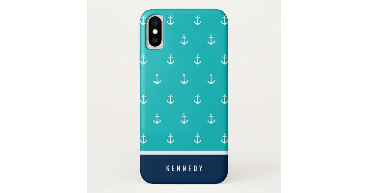 Custom Background Colors Add Name Nautical Anchor Case Mate Iphone