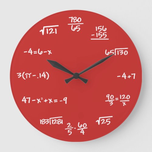 CUSTOM BACKGROUND _ Math Chalkboard Wall Clock