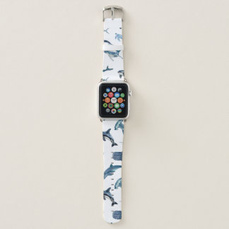 Custom Background Ocean Whales and Animals Apple Watch Band