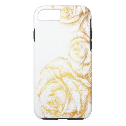 Custom Background Vintage Roses Floral Faux Gold iPhone 8/7 Case
