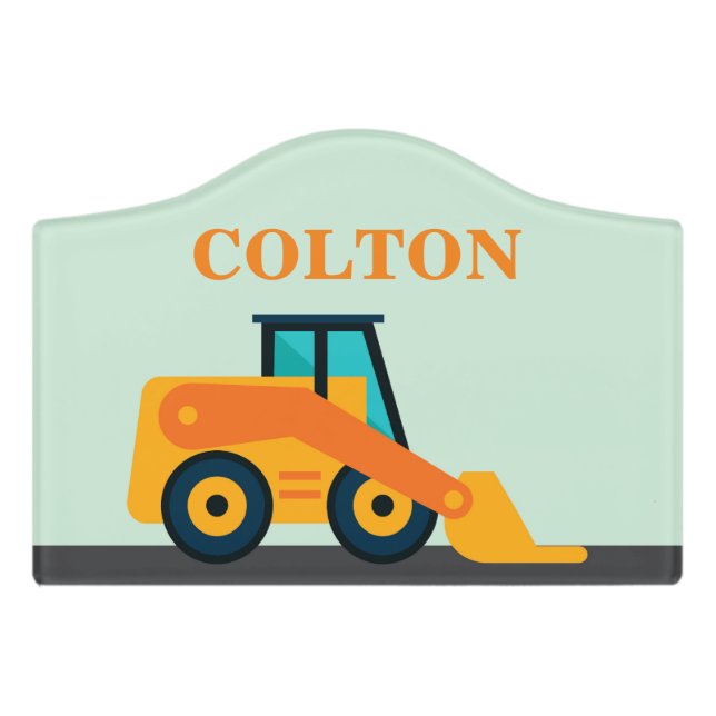 Custom Backhoe Door Sign (Small Crest Front)