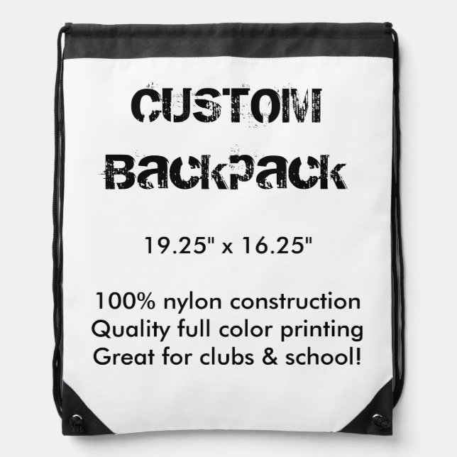 Custom Backpack Carryall Bag 19.25" x 16.25" (Front)