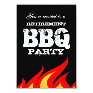 Custom backyard BBQ retirement party invitations