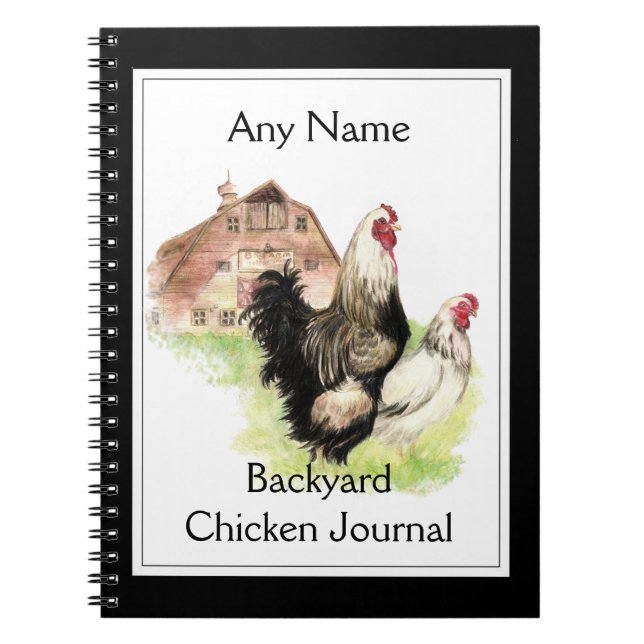 Custom Backyard Chicken Journal Watercolor (Front)
