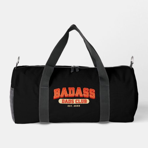 Custom Badass Dad Club Retro Cool Trendy Fun Duffle Bag