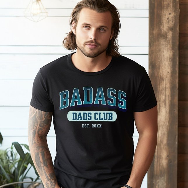 Custom Badass Dad Club Retro Cool Trendy Fun T-Shirt (Creator Uploaded)