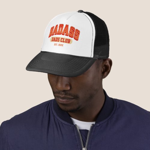Custom Badass Dad Club Retro Cool Trendy Fun Trucker Hat