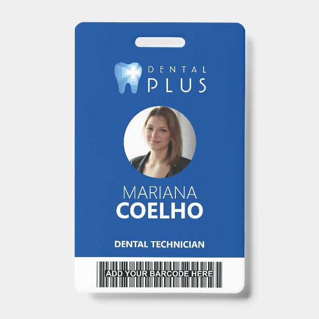 Custom Badge - Logo, Photo, Name and Barcode (Front)