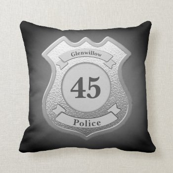 Custom Badge Throw Pillow by ThinBlueLineDesign at Zazzle