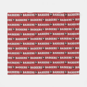 CUSTOM Badger Mascot Red - School College Team Fleece Blanket