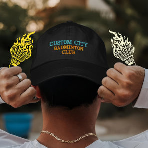 Custom Badminton Club Gift for Team and City Fans Embroidered Baseball Cap