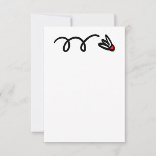 Custom badminton invitation card with shuttle logo