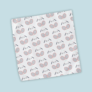 Custom Badminton Racket Pattern Monogrammed Bandana