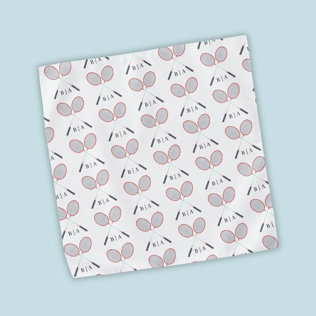Custom Badminton Racket Pattern Monogrammed Bandana (Custom Badminton Racket Pattern Monogrammed Bandana
)