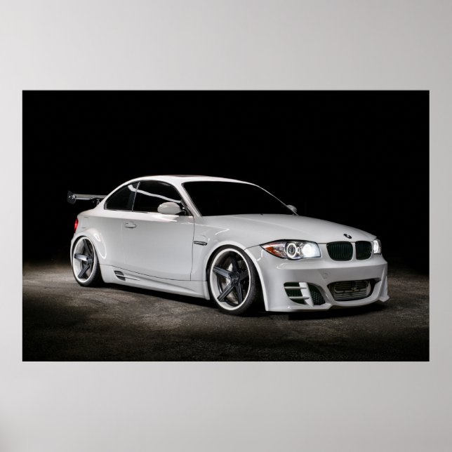 Custom Bagged Widebody BMW 1 Series Poster (Front)