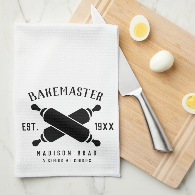 Custom Bake Master mother's day black text classic Kitchen Towel (Quarter Fold)