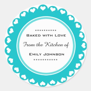 Custom Baked With Love Stickers Gift Tag Labels by Younghopes at Zazzle