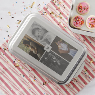 Custom Baker 4 photo collage Monogrammed Cake Pan
