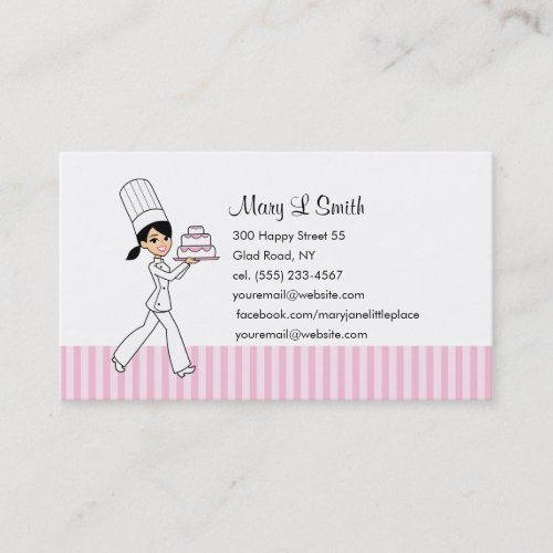 Pastry Chef Personal Calling Card - Customizable Business Card Templates