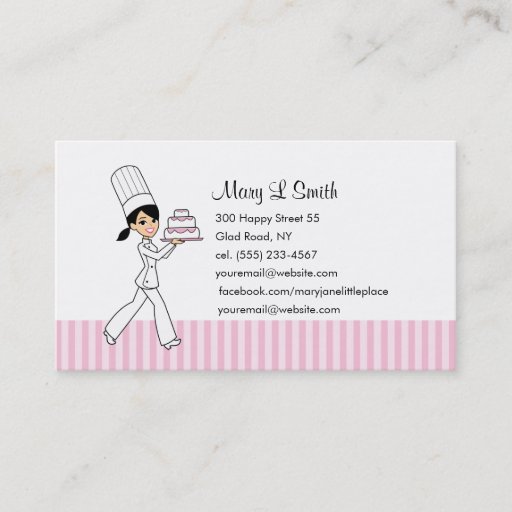 Customizable Pastry Chef Personal Calling Card - Customizable Business Card Templates
