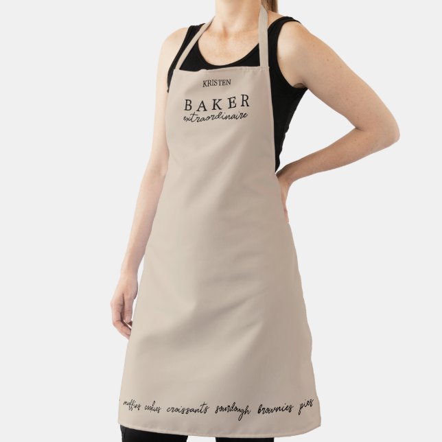 Custom Baker Extraordinaire Almond Large Apron (Insitu)