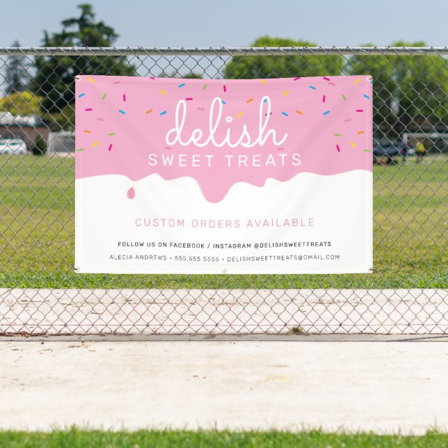 CUSTOM Baker Frosting Drip colorful sprinkles Bann Banner (Insitu)