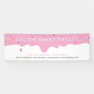 CUSTOM Baker Frosting Drip colorful sprinkles Bann Banner