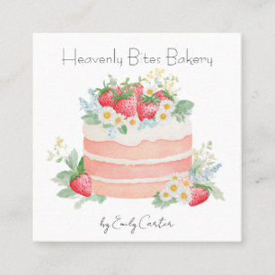 Custom Bakery Business Card Strawberry Design