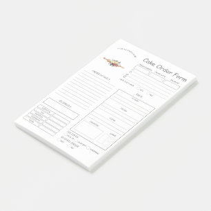 Custom  Bakery Cake Order Form Post-it Notes