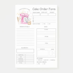 SunRayArt Designs - Cake Order Form Editable Template