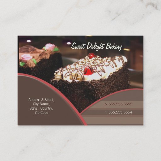 Customizable Custom Bakery / Catering Business Card