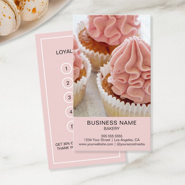 Custom Bakery Confectionery Cake Shop Loyalty Card (Create your own Business Bakery Cake Shop Loyalty Card by MINTIC DESIGN STUDIO)