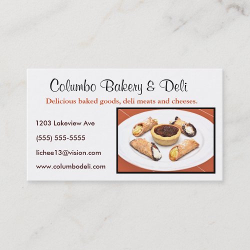 Custom Bakery Deli or Cafe Business Card