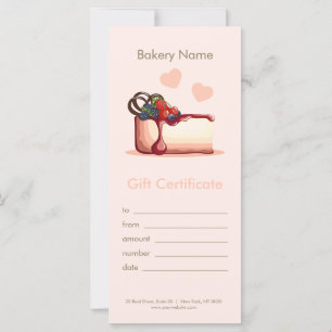 Custom Bakery Gift Certificate