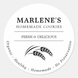 Custom Bakery Homemade Food Classic Round Sticker