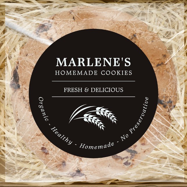 Custom Bakery Homemade Food Classic Round Sticker (Creator Uploaded)