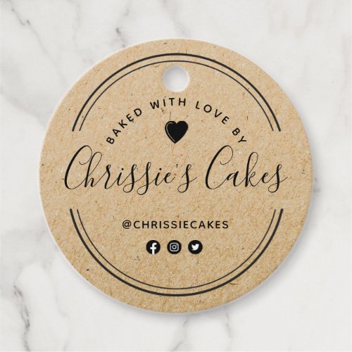 custom bakery kraft lettering favor tags