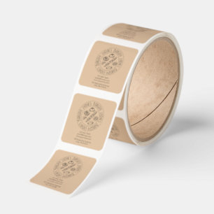 Custom Bakery Kraft Square Sticker Roll