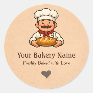 Custom Bakery logo Sticker - Chef Bread Logo